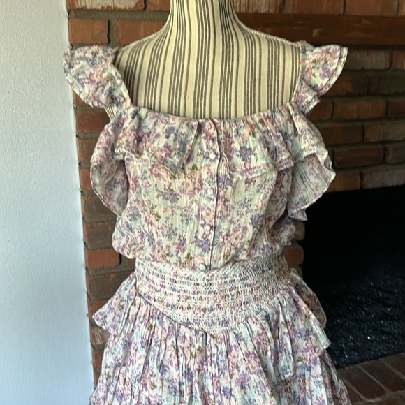 LoveShackFancy Shanely Mini Dress in Positano Blue Sz M - Picture 4 of 10